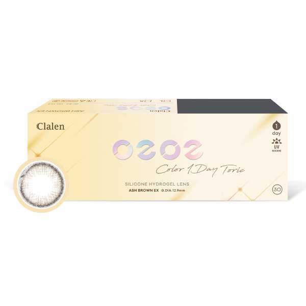 [Clalen] O2O2 Color Toric 1-Day Lens Ash Brown EX for Astigmatism (30EA)