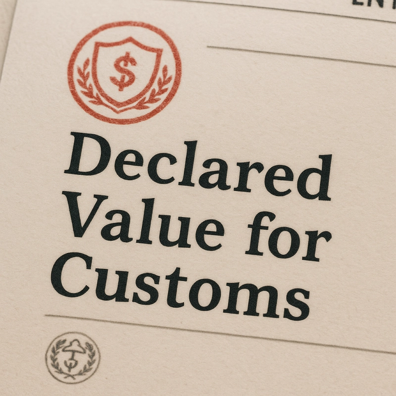 Declared value for customs