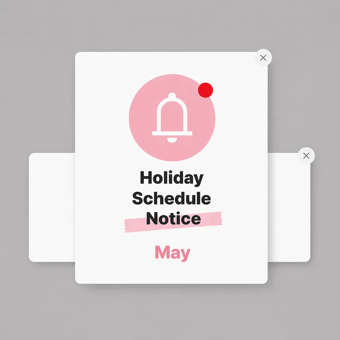 May holiday schedule